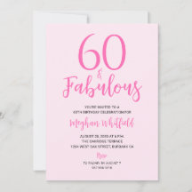 華やかに輝く60歳の誕生日お祝い（ピンク）