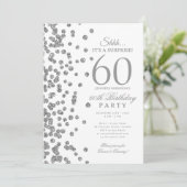 華やかシルバーグリッターサプライズ60歳の誕生日パーティー 招待状 (スタンド正面)