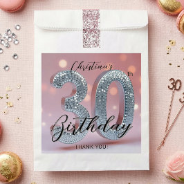 華やかシルバーディスコボール ピンク 30歳の誕生日 フェイバーバッグ