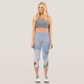 華やか王室のなポインシアナ花オンブルー カプリレギンス (正面)