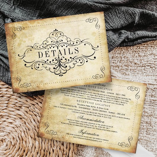 華やか華美なヴィンテージウェディングコレクション エンクロージャーカード