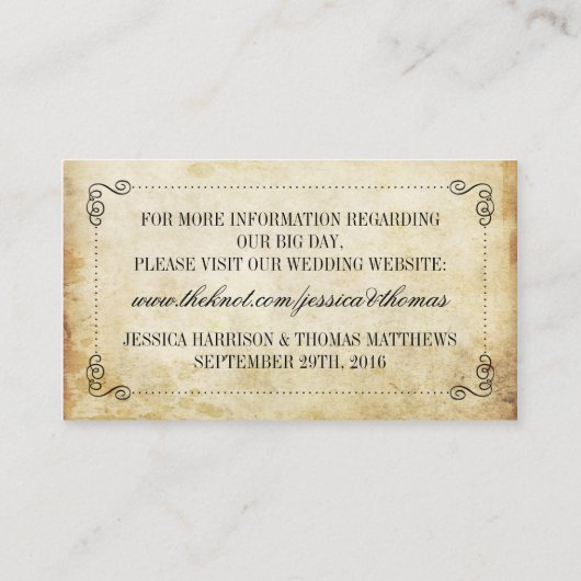 華やか華美なヴィンテージウェディングコレクション エンクロージャーカード (裏面)