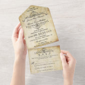 華やか華美なヴィンテージウェディングコレクション オールインワン招待状 (貼ってはがせる)