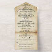 華やか華美なヴィンテージウェディングコレクション オールインワン招待状 (内側)