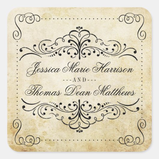 華やか華美なヴィンテージウェディングコレクション スクエアシール (正面)