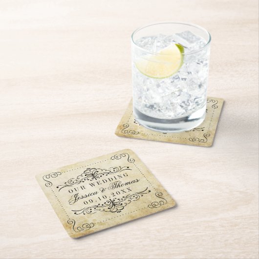 華やか華美なヴィンテージウェディングコレクション スクエアペーパーコースター (インサイチュ)