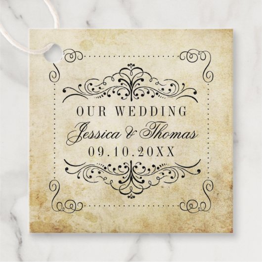 華やか華美なヴィンテージウェディングコレクション フェイバータグ (正面)