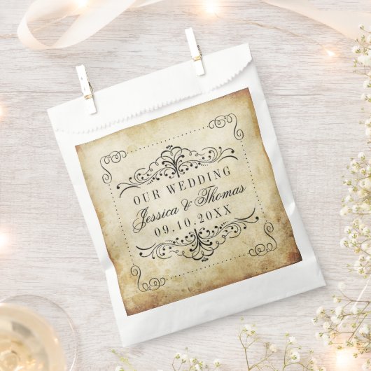 華やか華美なヴィンテージウェディングコレクション フェイバーバッグ (クリップ留めされた状態)