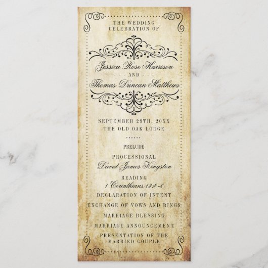 華やか華美なヴィンテージウェディングコレクション プログラム (正面)