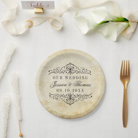 華やか華美なヴィンテージウェディングコレクション ペーパープレート (ウェディング)