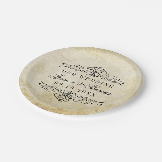 華やか華美なヴィンテージウェディングコレクション ペーパープレート (アングル)