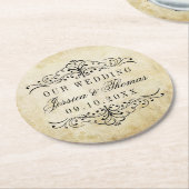 華やか華美なヴィンテージウェディングコレクション ラウンドペーパーコースター (アングル)