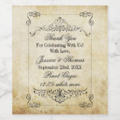 華やか華美なヴィンテージウェディングコレクション ワインラベル (シングルラベル)