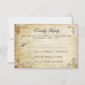 華やか華美なヴィンテージウェディングコレクション 出欠カード (裏面)