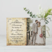 華やか華美なヴィンテージ結婚式の写真結婚 案内状 (スタンド正面)