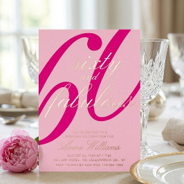 華やか60歳の誕生日パーティー Sixty and Fabulous 箔招待状