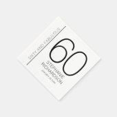 華やか60歳の誕生日 名前と日付入り スタンダードカクテルナプキン (角)
