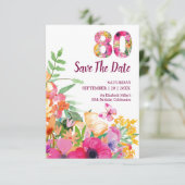 華やか80歳の誕生日ピンク蝶花 セーブザデート (スタンド正面)