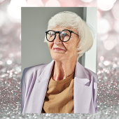 華やか ローズゴールド 70歳の誕生日フォト 招待状