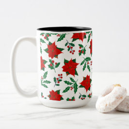 華やかXmasフラワー ツートーンマグカップ