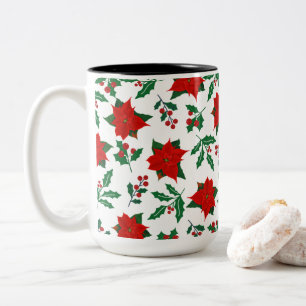 華やかXmasフラワー ツートーンマグカップ
