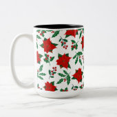 華やかXmasフラワー ツートーンマグカップ (左)