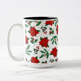 華やかXmasフラワー ツートーンマグカップ