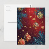 🎄 華やぐオーナメントの輝き ❄️ クリスマス ポストカード (正面/裏面)