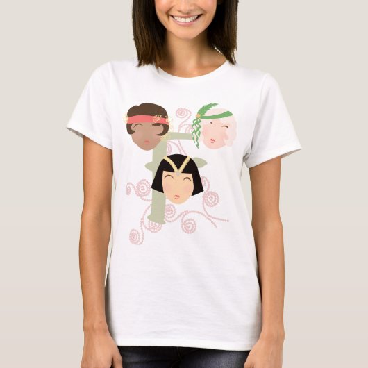 華やぐ1920年代のフラッパーガール Tシャツ (正面)