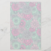 華やスタイリッシュかな花の明るい模様 便箋 (正面)