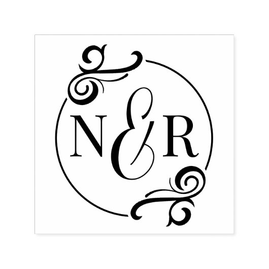 華エレガントやかなシックなタイ結婚ポグラフィック セルフインキングスタンプ (デザイン)