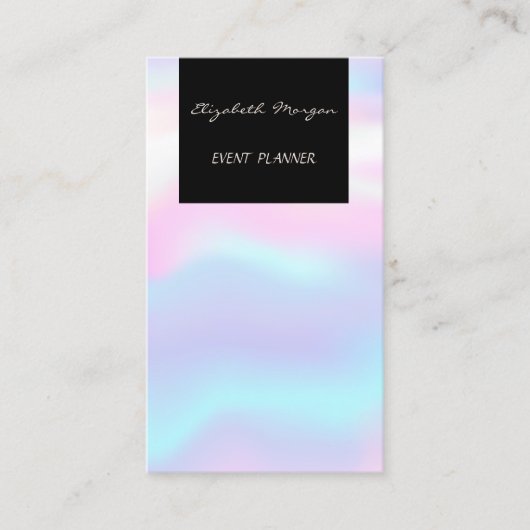 華エレガントやかなシックモダンホログラフィー 名刺 (正面)
