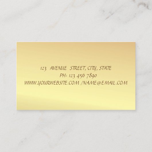 華エレガントやかなシック、フェイク金ゴールド、キラキラのレース 名刺 (裏面)