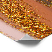 華エレガントやかなスタイル自然色パレット ポスター (角)