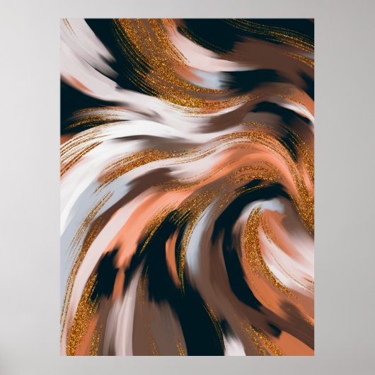 華エレガントやかなスタイル自然色パレット ポスター (正面)