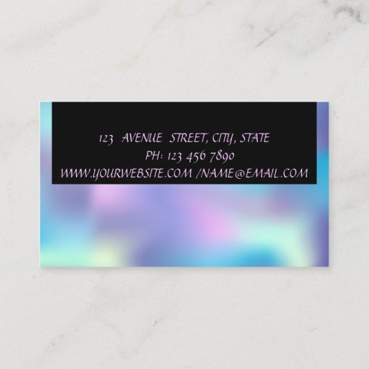 華エレガントやかなホログラフィモダンー 名刺 (裏面)
