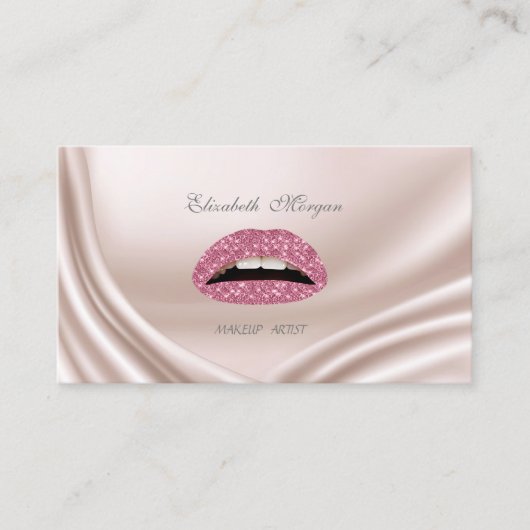 華エレガントやかなモダンキラキラした唇 名刺 (正面)
