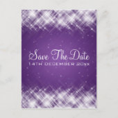 華エレガントやかな火花の紫色の日付を保存 案内ポストカード (正面)
