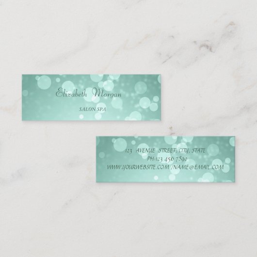 華エレガントスタイリッシュやかなプロフィーショナル緑《写真》ぼけ味 スキニー名刺 (正面/裏面)