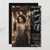 華カスタマイズやかなフォトプロムが卒業を見送る 招待状 (正面/裏面)