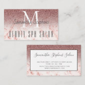 華ガーリーやかなピンクのキラキラ輝く髪のスパサロン 名刺 (正面/裏面)