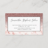 華ガーリーやかなピンクのキラキラ輝く髪のスパサロン 名刺 (裏面)