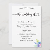 華シンプルやかなエレガントフローラ 招待状 (正面)