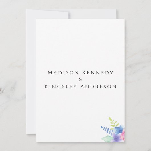 華シンプルやかなエレガントフローラ 招待状 (裏面)