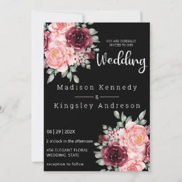 華シンプルやかな豪華なフローラエレガント 招待状