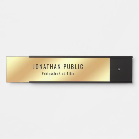 華スタイリッシュやかなフェイク金ゴールドモダンテンプレート サインプレート (正面)