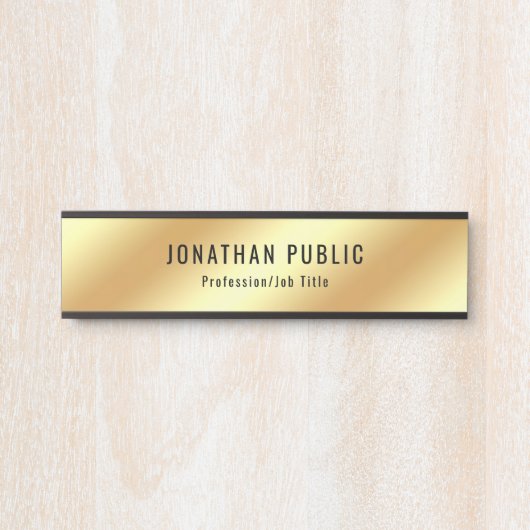 華スタイリッシュやかなフェイク金ゴールドモダンテンプレート サインプレート (正面)