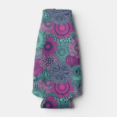 華スタイリッシュやかな花の明るい模様 ボトルクーラー (正面)