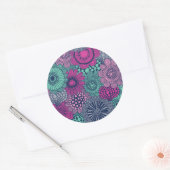 華スタイリッシュやかな花の明るい模様 ラウンドシール (封筒)