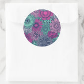 華スタイリッシュやかな花の明るい模様 ラウンドシール (バッグ)